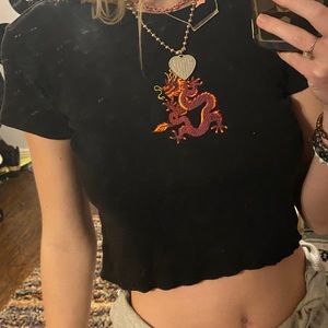 RARE BRANDY!! Cropped dragon graphic top